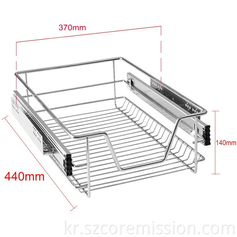 Telescopic Cupboard Storage Drawer Pull Out Dish Basket